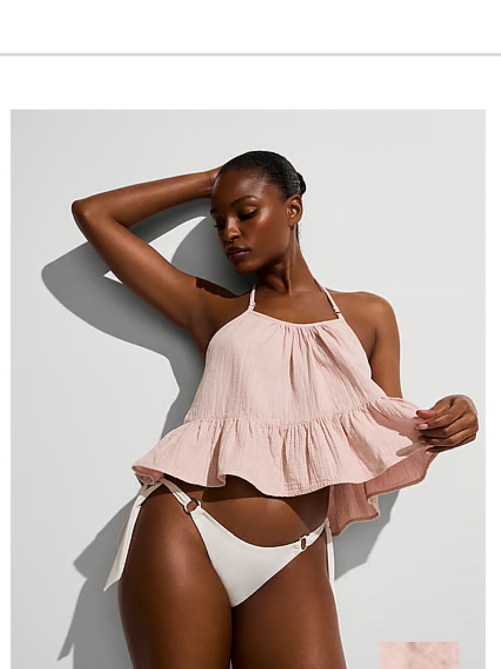 NWT Victoria's Secret Swim Pale Blush Tiered Gauze Top